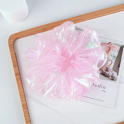 korean bright silk organza hair scrunchies
