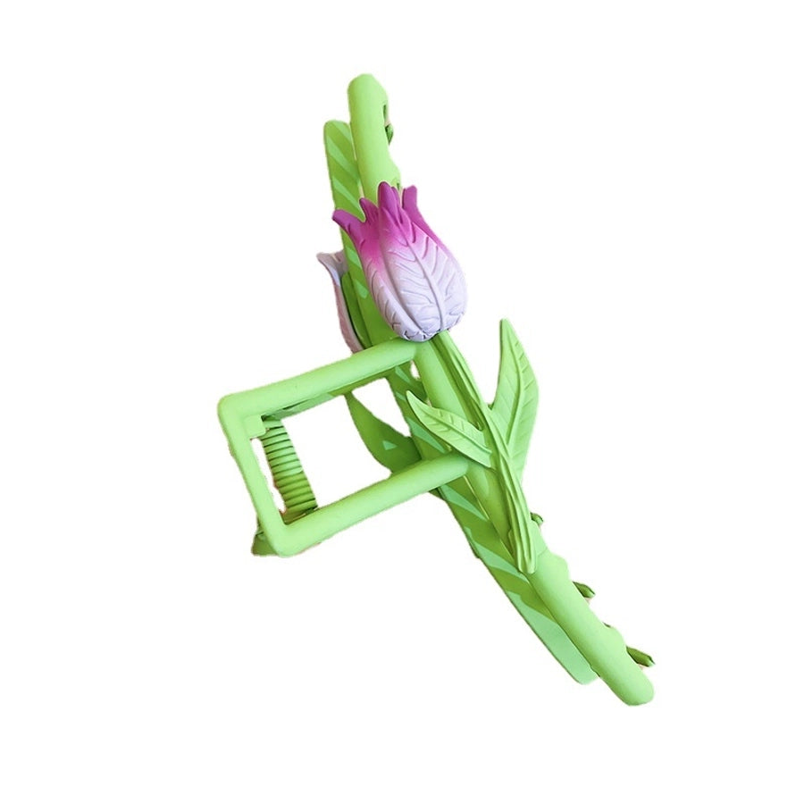 japanese style flower alloy stoving varnish hair claws 1 piece