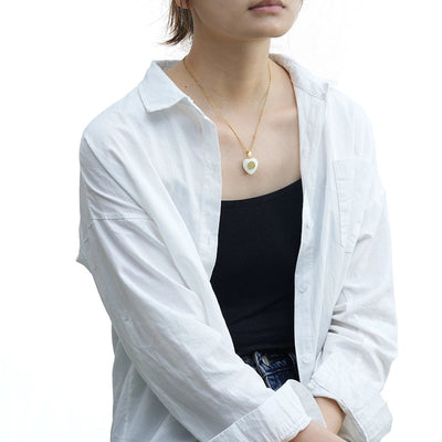 Elegant Heart Shape 304 Stainless Steel Shell  Pendant Necklace