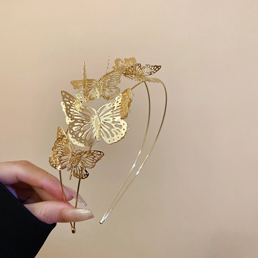 Women's Luxurious Simple Style Butterfly Alloy Hollow Out Hair Band
