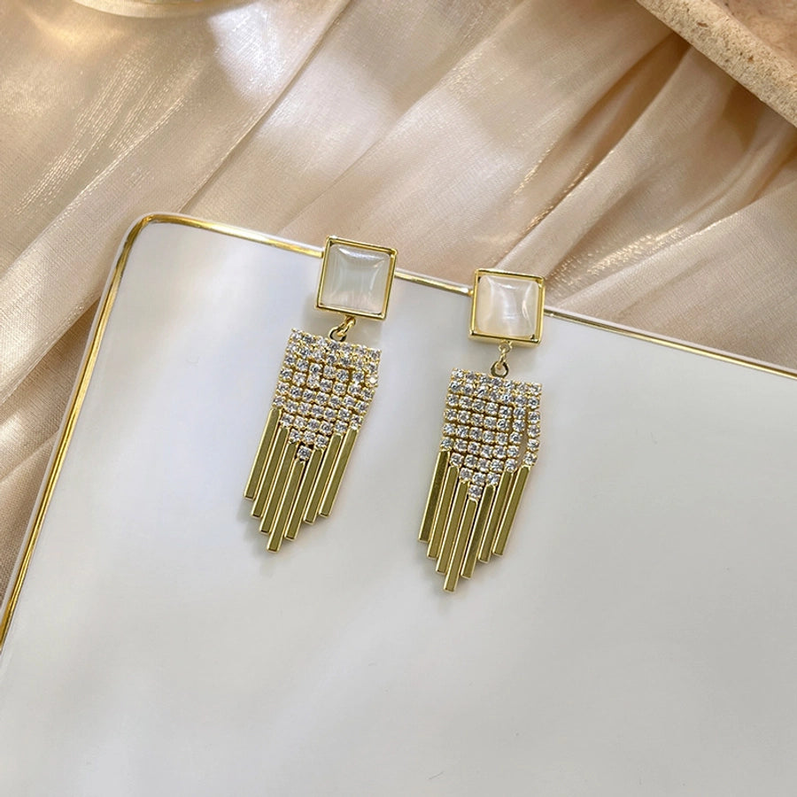 Shake the sound hot with the recommend 100 925 silver pin earrings earrings classic geometric long tassel earrings