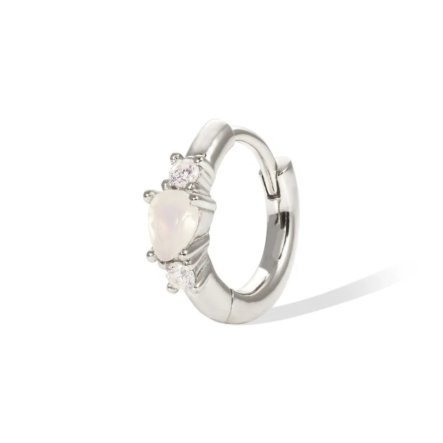 1 Piece 1 Pair 925 Sterling Silver Solid Color 18K Gold Plated White Gold Plated Hoop Earrings