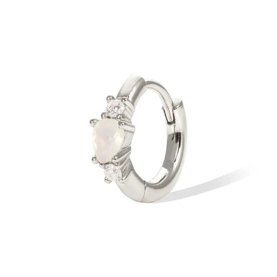 1 Piece 1 Pair 925 Sterling Silver Solid Color 18K Gold Plated White Gold Plated Hoop Earrings