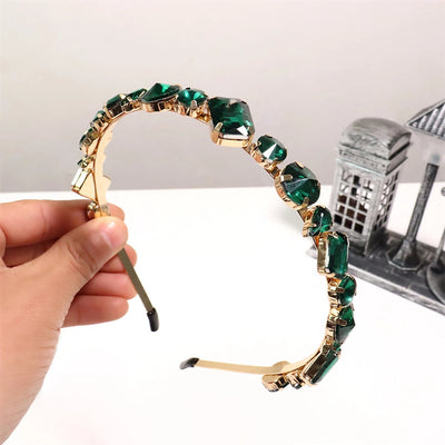 lady streetwear geometric alloy plating inlay rhinestones hair band