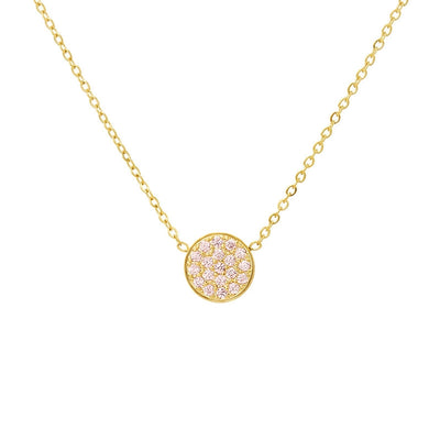 Jewelry IG Style Simple Style Round 304 Stainless Steel Zircon 14K Gold Plated Inlay Necklace