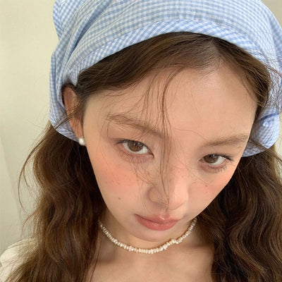 Women's Cartoon Style Plaid Polyester scarf