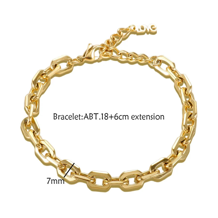 Jewelry Simple Style Geometric 304 Stainless Steel Plating Bracelets Earrings Necklace