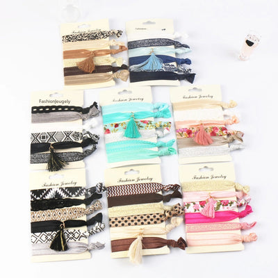 Factory sales tassel color knotted rubber band combination