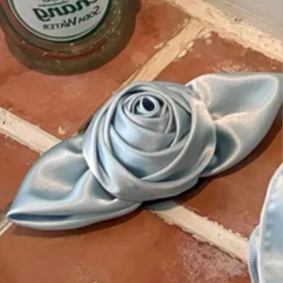 Women's Sweet Solid Color Flower Cloth Hair Clip