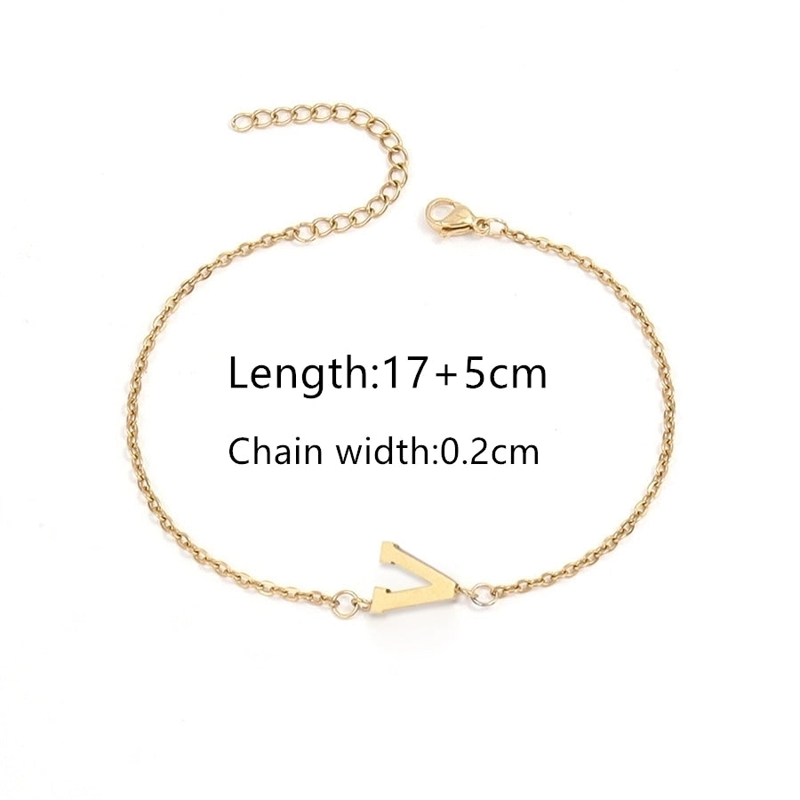 Simple Style Classic Style Letter 201 Stainless Steel 304 Stainless Steel Bracelets In Bulk