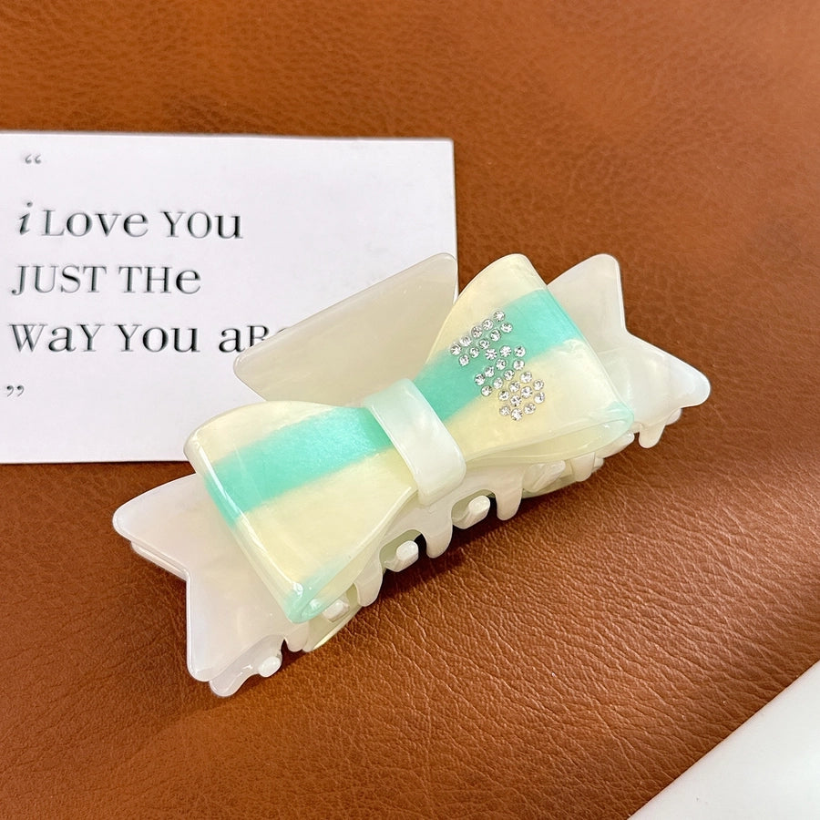 Women's Elegant Sweet Bow Knot Acetic acid sheets Inlay Rhinestones Hair Claws