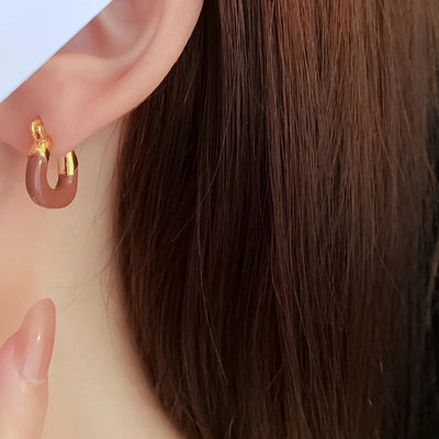 1 Pair Basic U Shape Plating Copper Earrings