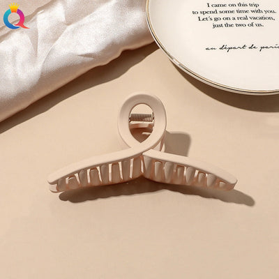 fashion solid color plastic metal hair claws 1 piece
