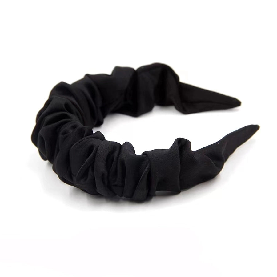 women's simple style solid color cloth pleated hair band