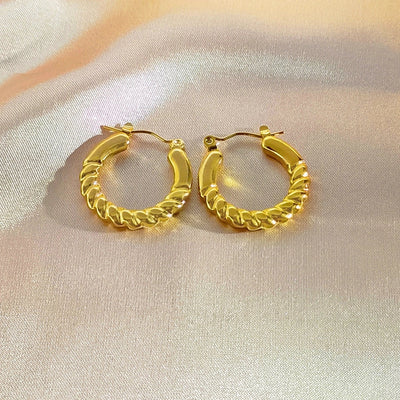 [Whole Body Titanium Steel] Geometric Irregular Titanium Steel Earrings Commuter's All-Matching Earrings