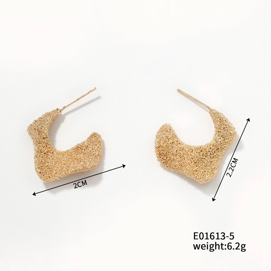 1 Pair Elegant Business Tropical Geometric Asymmetrical Copper K Gold Plated Earrings