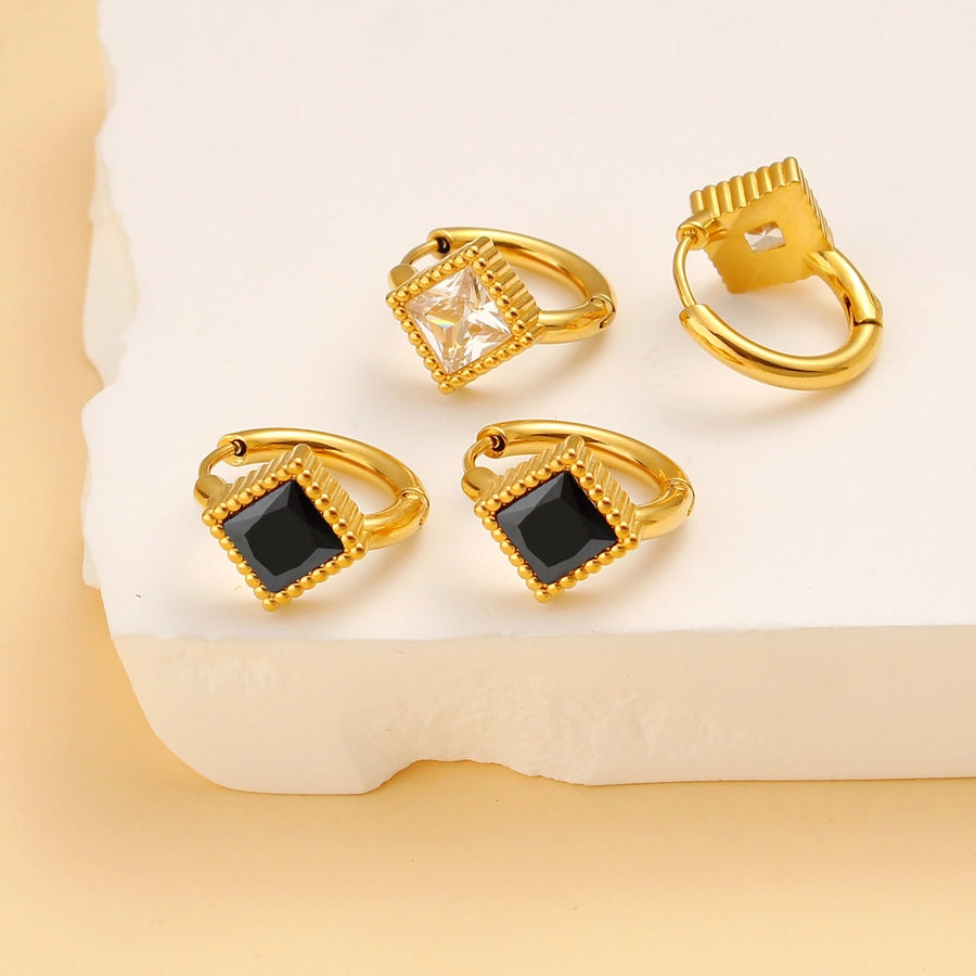 1 Pair Casual Commute Square Plating 304 Stainless Steel 316 Stainless Steel  18K Gold Plated Drop Earrings