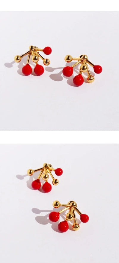 1 Pair Princess Cute Sweet Geometric Brass 24K Gold Plated Ear Studs