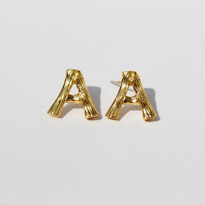1 Pair Simple Style Classic Style IG Style Letter Plating Brass 24K Gold Plated Ear Studs