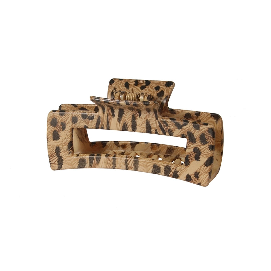 retro leopard plastic printing hair claws 1 piece
