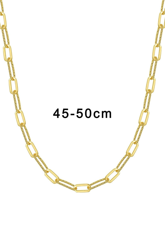 Brass 18K Gold Plated Paper Clip Solid Color Long Necklace Necklace