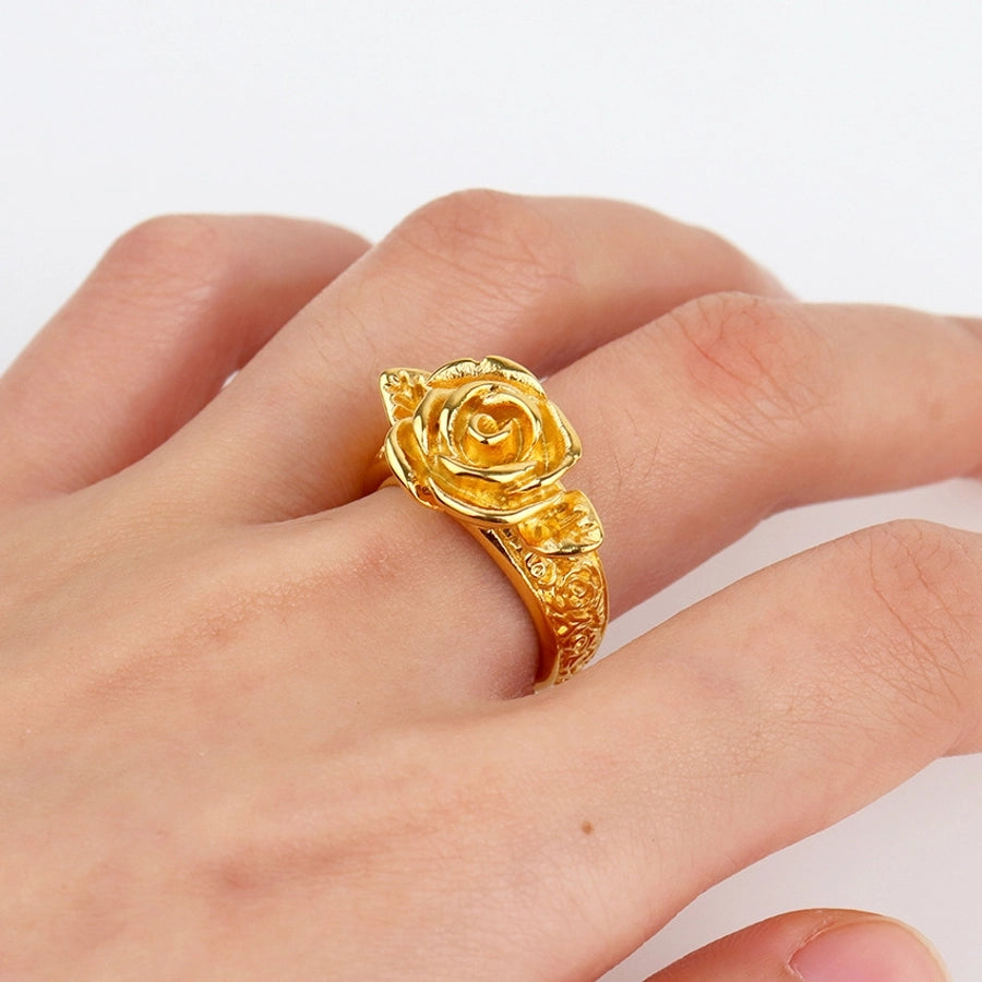 Jewelry Simple Style Streetwear Angel Rose 304 Stainless Steel Rings
