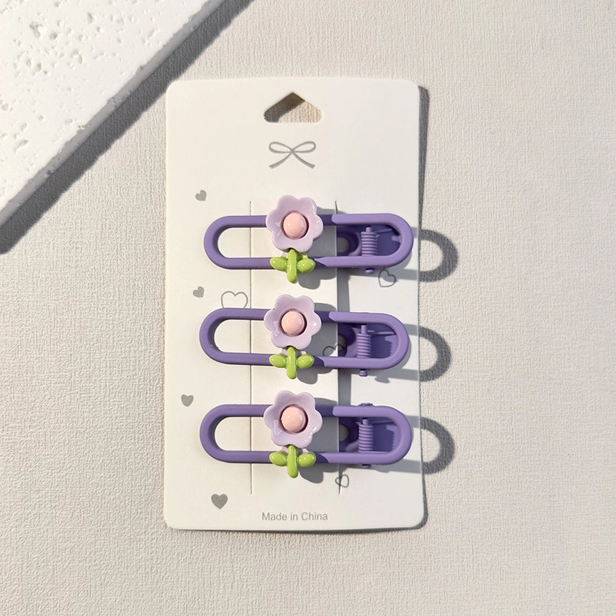 cute flower resin stoving varnish hair clip