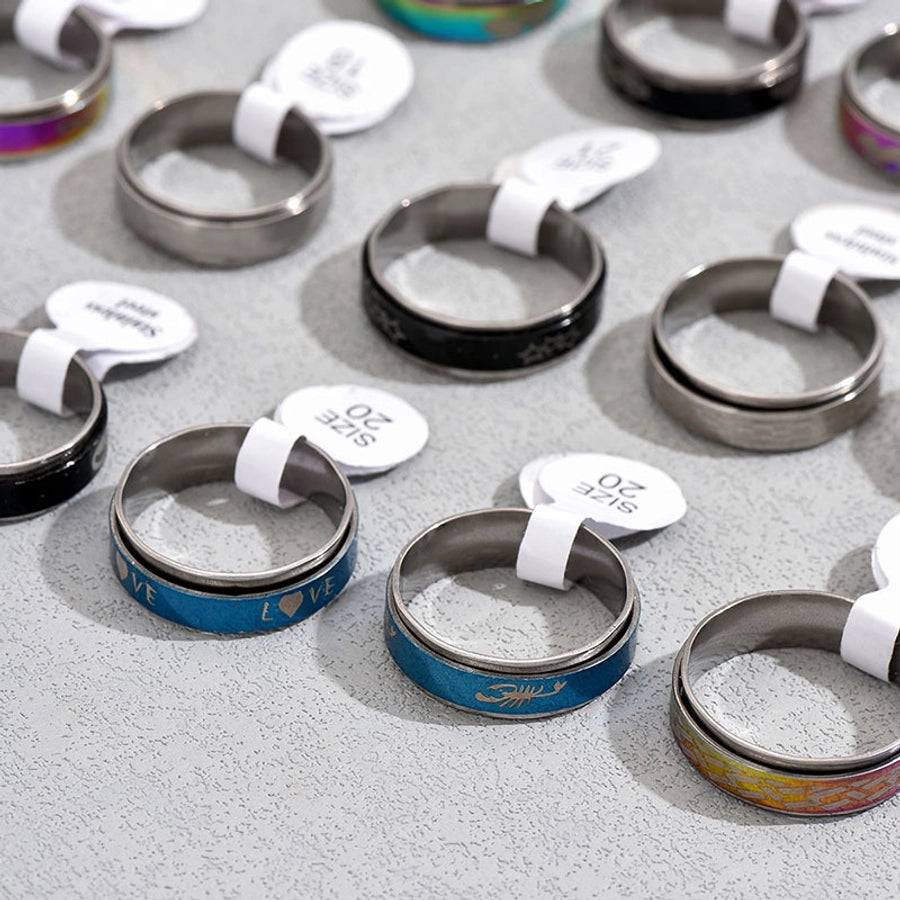 Jewelry Simple Style Geometric Titanium Steel Rings