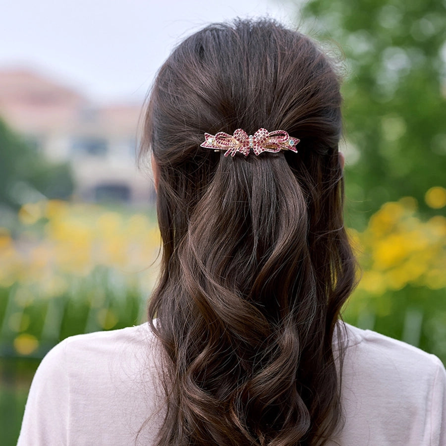Women's Elegant Bow Knot Alloy Inlay Rhinestones Zircon Hair Clip