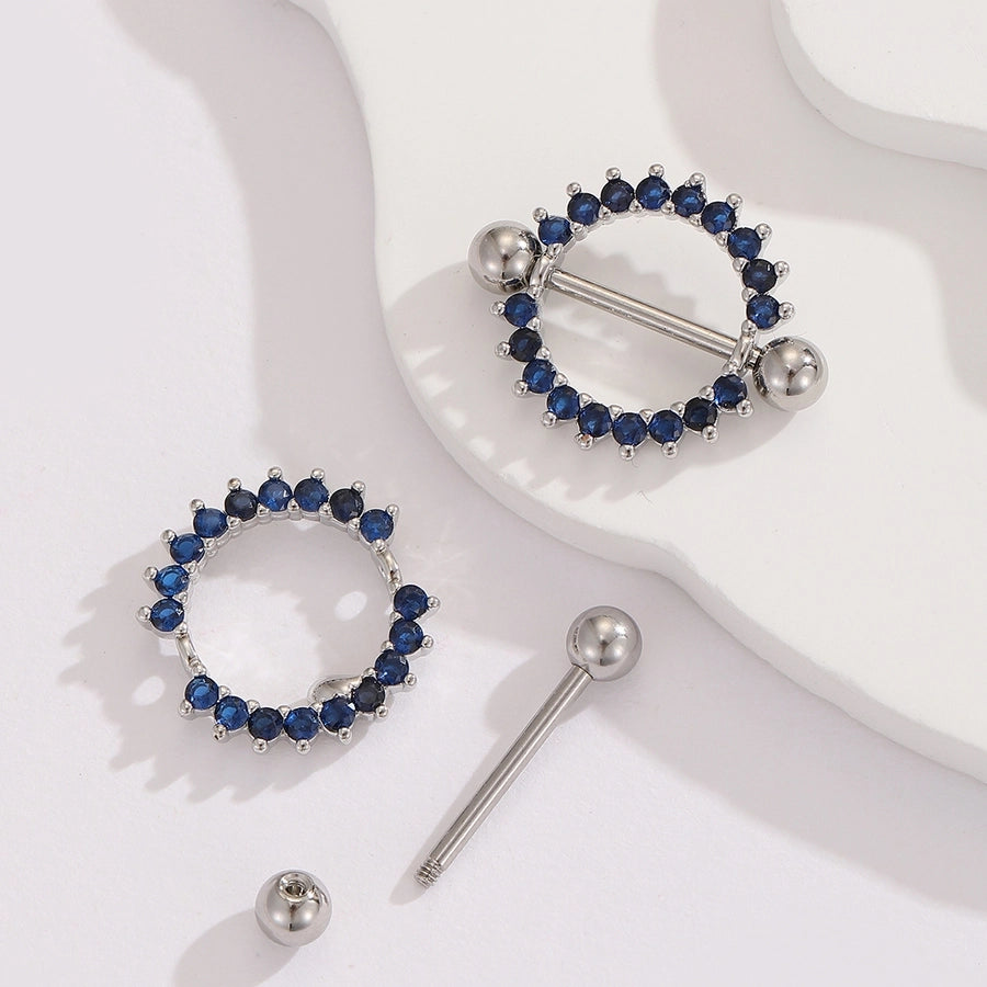 Ear Cartilage Rings & Studs Modern Style Simple Style Round 304 Stainless Steel Inlay Zircon Ear Cartilage Rings & Studs