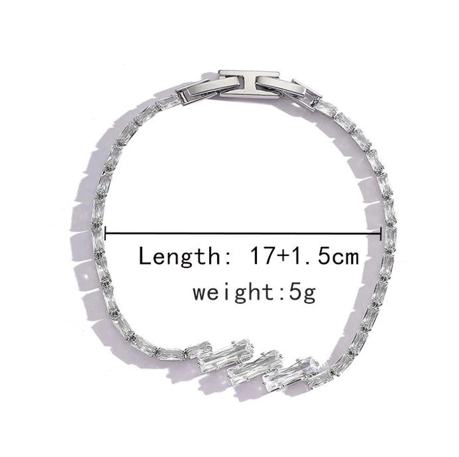 Copper Plating Inlay Geometric Zircon Bracelets