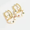 1 Pair Elegant Simple Style Solid Color Plating Inlay Copper Zircon 14K Gold Plated Drop Earrings