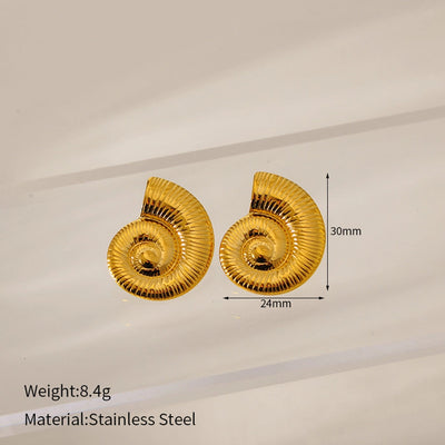 1 Pair Simple Style Classic Style Circle Heart Shape Spiral 304 Stainless Steel Ear Studs