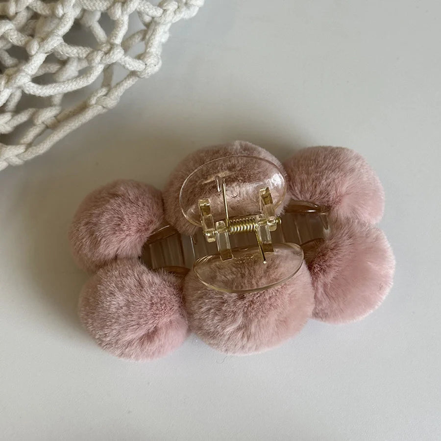 simple style classic style solid color plastic plush hair claws