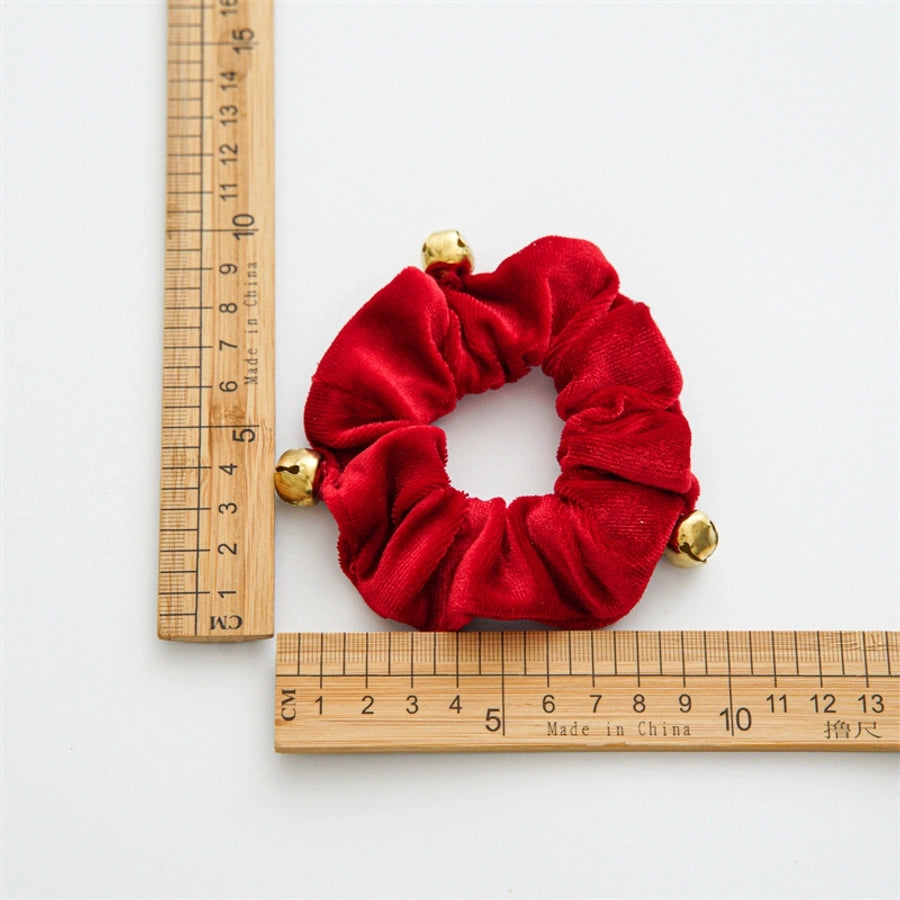 Christmas Romantic Women's Solid Color Flannel Handmade Hair Tie