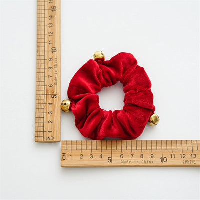 Christmas Romantic Women's Solid Color Flannel Handmade Hair Tie