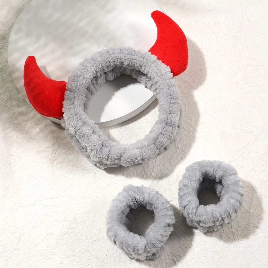 Women's Simple Style Classic Style Horns Flannel Hair Band