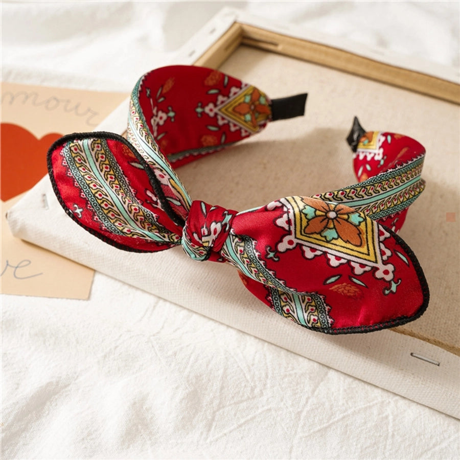 fashion polka dots bow knot cloth printing hair band 1 piece
