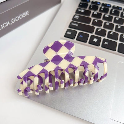 simple style lattice pvc hollow out hair claws