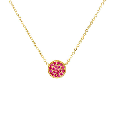 Jewelry IG Style Simple Style Round 304 Stainless Steel Zircon 14K Gold Plated Inlay Necklace