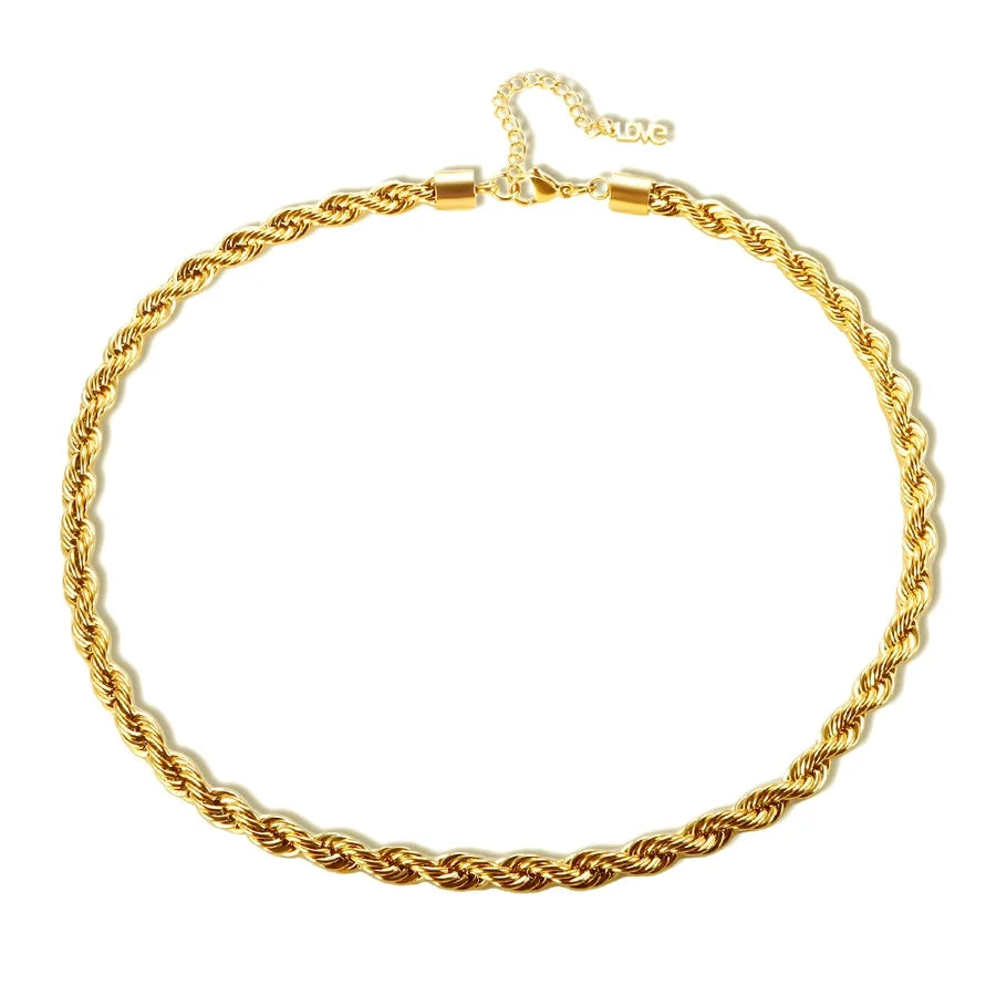 Jewelry Streetwear Twist 304 Stainless Steel Plating Bracelets Necklace