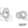 1 Pair Glam Simple Style Shiny Double Ring Inlay Copper Zircon K Gold Plated Rhodium Plated Ear Studs