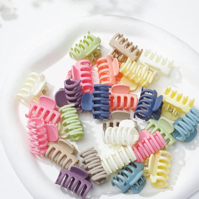 women's simple style colorful plastic hollow out hair claws