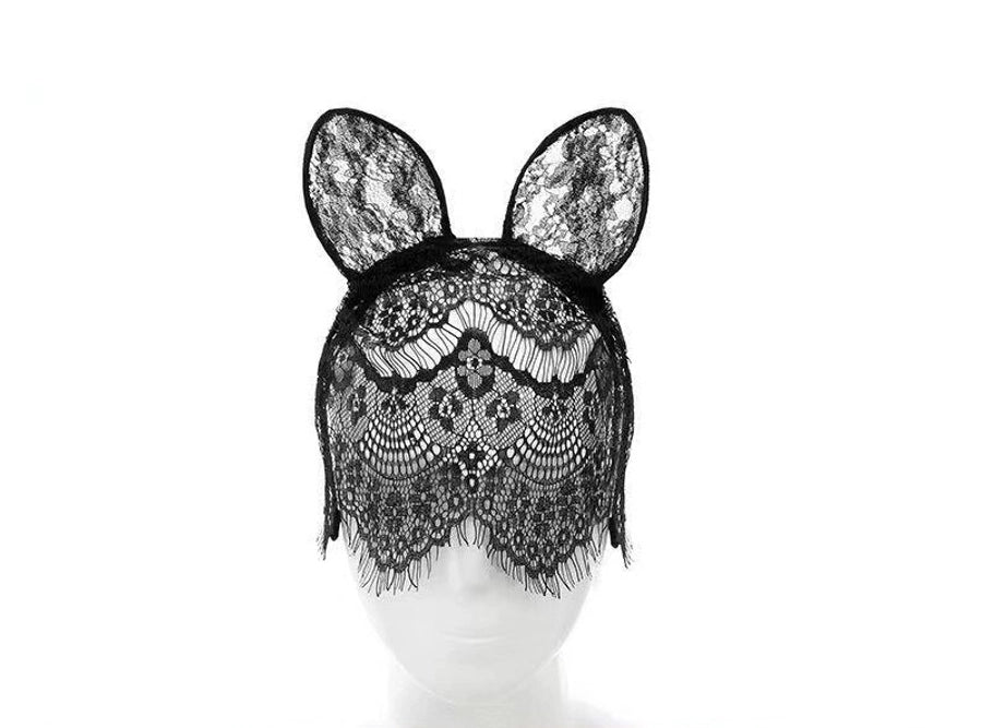 retro cat ears lace handmade hair band 1 piece