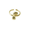 Copper Brass 18K Gold Plated Letter Open Rings