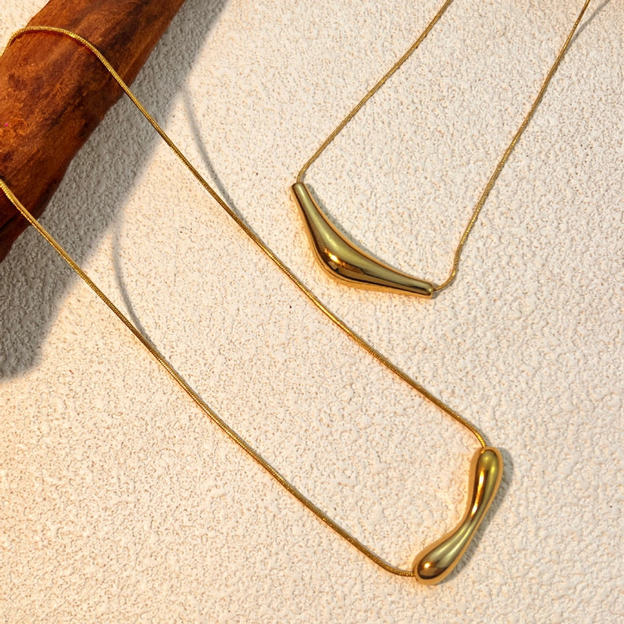 Jewelry Casual Elegant Geometric 304 Stainless Steel 18K Gold Plated Plating Necklace