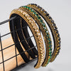 new fashion wild hairband multi-layer glass drill full diamond gold velvet fashion thin-edged headband