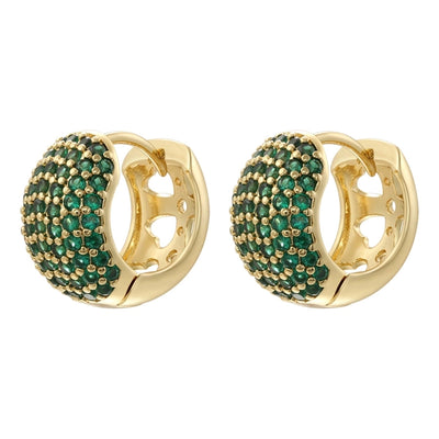 1 Pair Elegant Round Plating Inlay Copper Zircon 18K Gold Plated Earrings