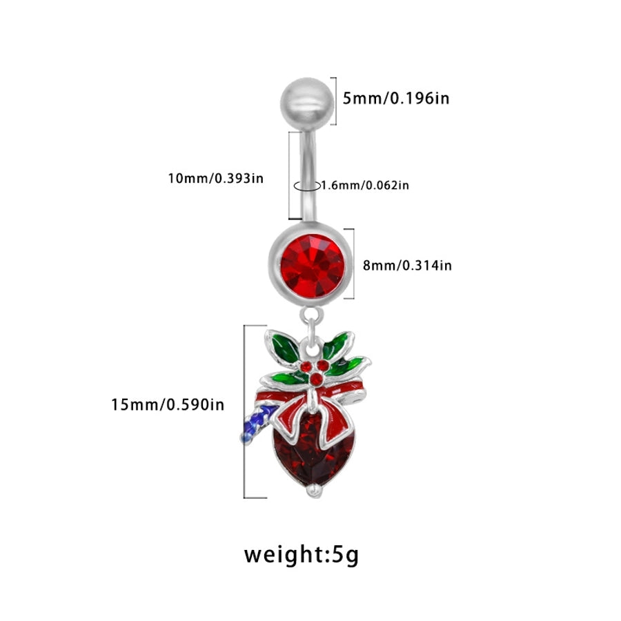 1 Piece Belly Rings Sexy Classic Style Snowflake 316 Stainless Steel  Alloy Plating Rhinestones Glass 18K Gold Plated White Gold Plated