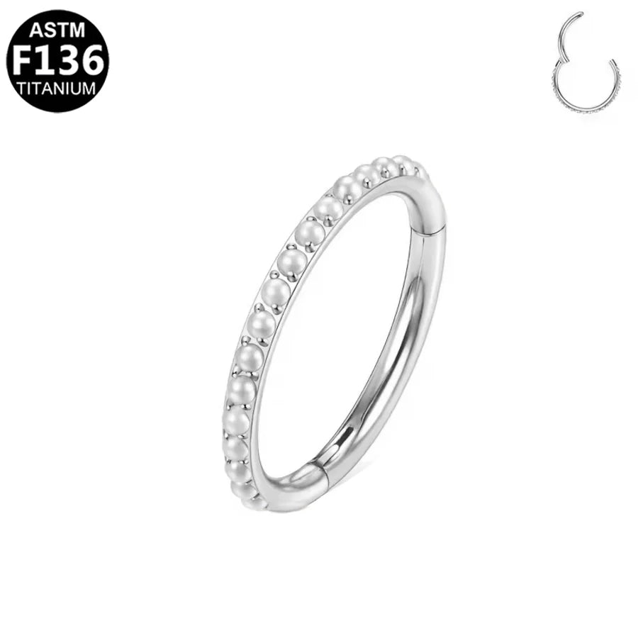 1 Piece Nose Rings & Studs Simple Style Classic Style O-Shape Pure Titanium Titanium Alloy Zircon 14K Gold Plated White Gold Plated Ear Cartilage Rings & Studs Nose Rings & Studs
